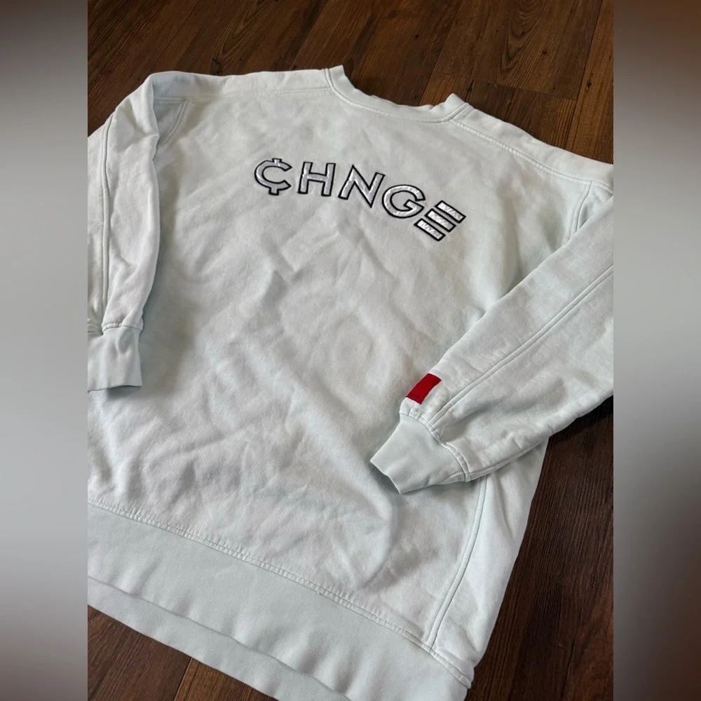 Change Embroidered Crewneck Sweatshirt - Pastel Mint Green